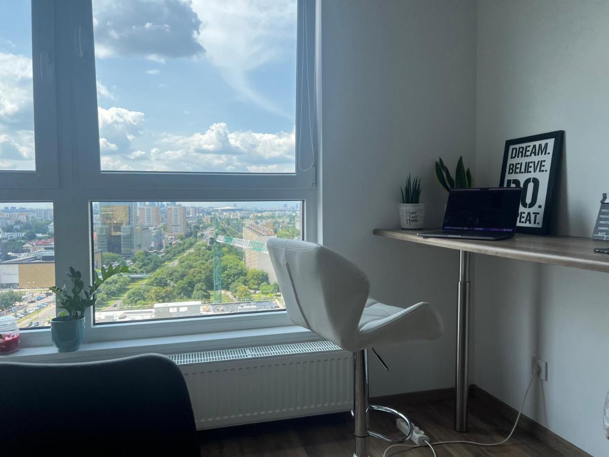 Apartament Skyscrapper Z Widokiem Na Panorame Warszawy Warsaw Exterior photo